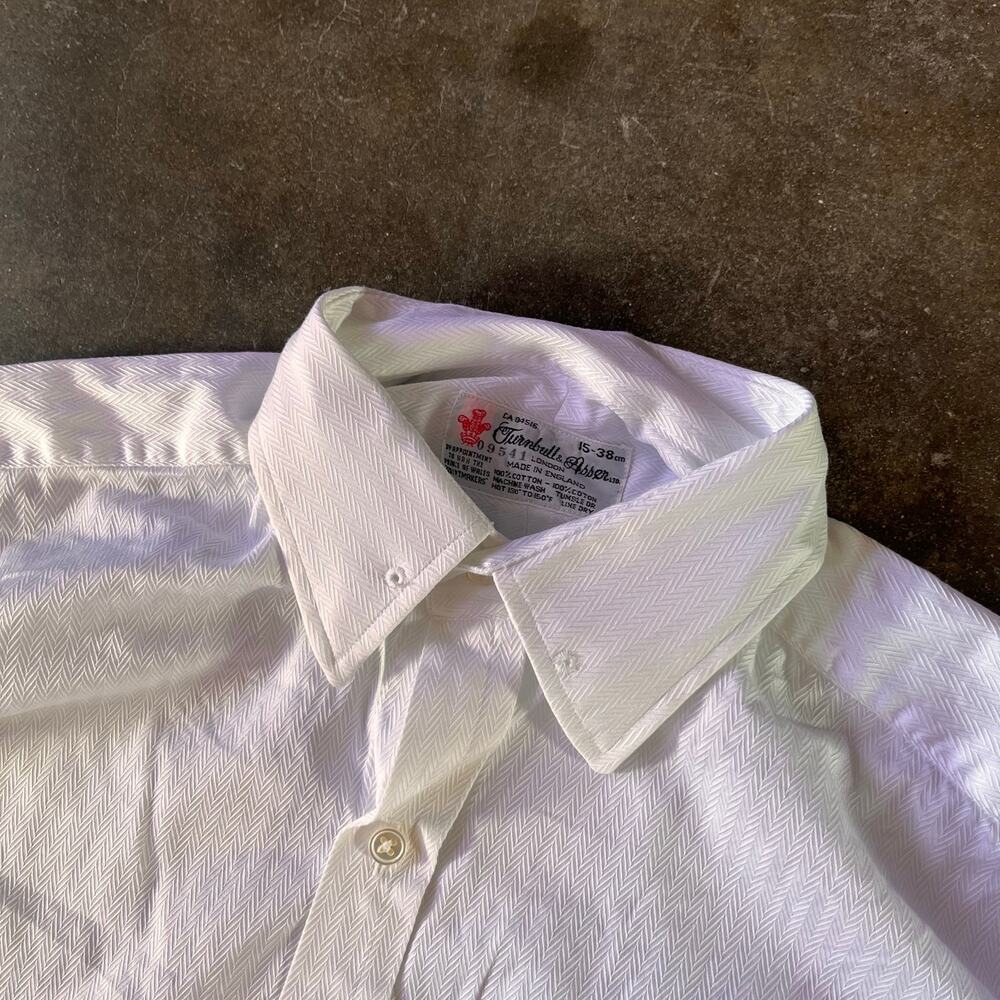 Men's Turnbull & Asser designer blank white button down longsleeve shirt 15-38